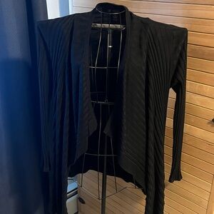 INC International Concepts Elegant Black Open-Front Cardigan